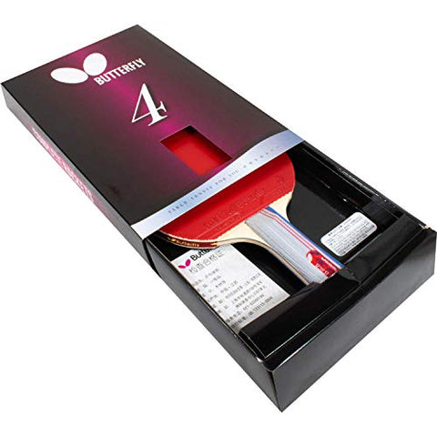Image of Butterfly Wooden 401 Table Tennis Racket Set - 1 Ping Pong Paddle 1 Ping Pong Paddle Case - Gift Box - ITTF Approved (red, grey, and blue )