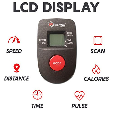 Image of PowerMax Fitness EH-200 Steel EH-200 Orbitrek Exercise Cycle and Elliptical Cross Trainer with Hand Pulse, Comfortable Seat and Smart LCD Display (Black)