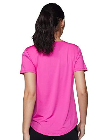 Image of Amazon Brand - Symactive Women's Solid Regular Fit T-Shirt (SYMACT-TS03_Purple Melange Small)