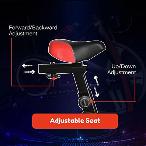 Image of PowerMax Fitness BS-130 Steel Exercise Spin Bike With 6 Kg Flywheel, LCD Display & Bottle Holder, Black