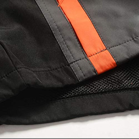 Image of CBlue Men's Running Windbreaker Gym and Sports Tracksuit (Large, Black / Grey / Orange)