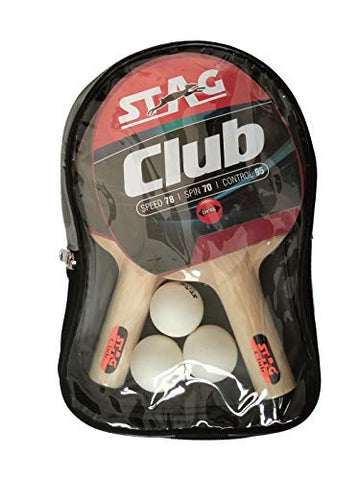 Image of STAG Club Table Tennis Playset | 2 Racquets & 3 Balls (White), Model: Club-Set WH