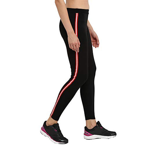 Image of CHKOKKO Women Striped Yoga Track Pants Stretchable Gym Tights Black Small