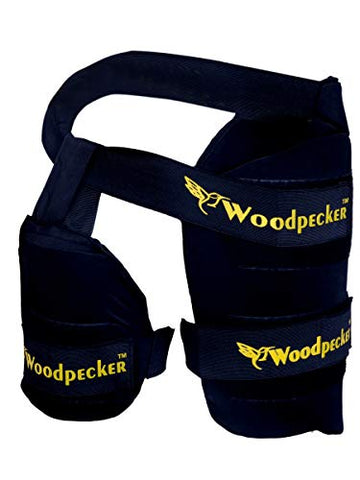 Image of Woodpecker Right Hand Thigh Guard for Cricket,Thigh pad (Black, Large)