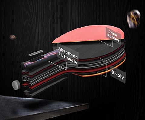 Image of Senston Ping Pong Paddles Set Includes 2 High Performance Table Tennis Rackets and 1 Portable Storage Bag Included for Indoor or Outdoor Play Table Tennis Bat