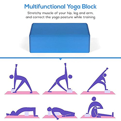Image of Fashnex Yoga Blocks - High Density EVA Foam Bricks Yoga Foam Exercise Blocks (9 x 6 x 3 inches, Set of 2) (As Per Image)