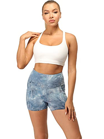 Image of icyzone Sports Bras for Women - Activewear Strappy Padded Workout Yoga Tops Bra Off White