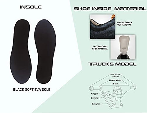 Image of Jaspo pro-10 Quad Shoe Skates (Blue, 6 UK(Foot Length 25.1 cms))