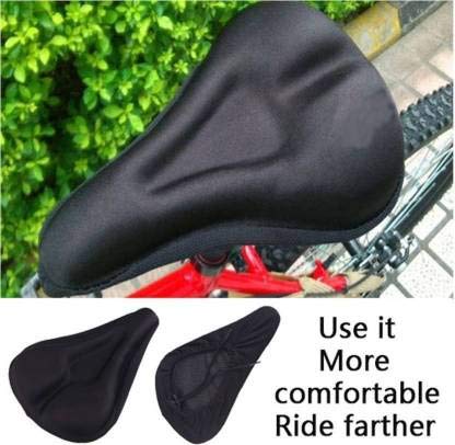 Image of Gadget Deals Cycle Seat Cover with Gel Bicycle Silicone Cycle Seat Cushion with Gel Saddle Seat & Soft Cycle Cover Soft Seat Cover for Bicycle (Black)