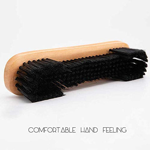 Image of Cllayees 9" Wooden Billiards Pool Table and Rail Brush Set with Cue Shaft Cloth Slicker Cleaner