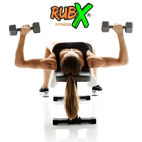 Image of RUBX Rubber Coated Professional Exercise Hex Dumbbells (Pack of Two) (2.5)