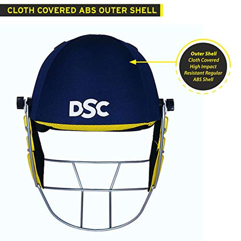 Image of DSC Bouncer Cricket Helmet for Men & Boys (Adjustable Steel Grill | Color: Blue | Light Weight | Size:Large