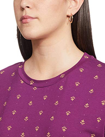 Image of Amazon Brand - Myx Women's Loose T-Shirt (PAG 103_Black and Purple XXXX-Large)