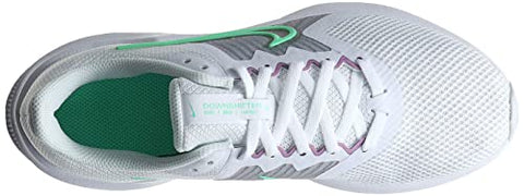 Image of Nike Women's WMNS Downshifter 11 White/Green Glow-Infinite Lilac Running Shoes-5 Kids UK (CW3413-101)