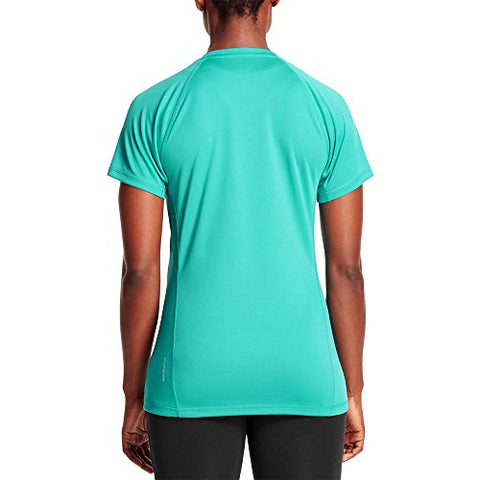 Image of Mission Women's VaporActive Alpha Short Sleeve V-Neck T-Shirt, Viridian Green, Medium