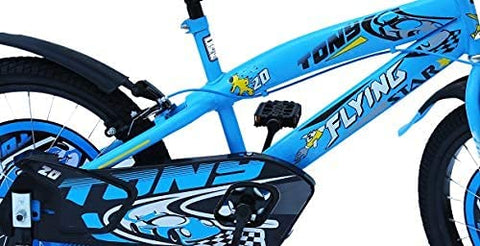 Image of RAW BICYCLES 20T Sports BMX Single Speed Kids Bicycle with Semi Assembled Tyre and Tube with Training Wheels for 7 to 10 Years Boys & Girls ( FS Sky Blue , 20 Inches )
