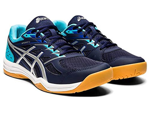 Image of ASICS Men's Upcourt 4 Peacoat/Pure Silver Leather Indoor Court Shoes-7 UK (41.5 EU) (8 US) (1071A053)