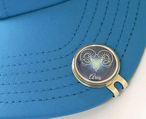 Image of GolfBasic & Zodiac Sign Magnetic Clip & Ball Marker (Pack of 1 Clip & 2 Markers) (Aries)