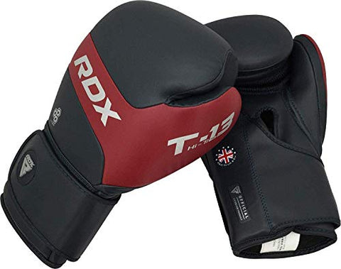 Image of RDX Boxing Gloves for Training & Muay Thai | Kalix Skin Combat Leather Mitts for Sparring, Kickboxing, Fighting | Great for Heavy Punch Bag, Double End Speed Ball & Focus Pads Punching