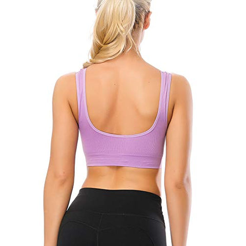 Image of TOBWIZU Sports Bras for Women,Seamless Sleep Bra with Removable Pads Yoga Gym Activity Everyday Wear
