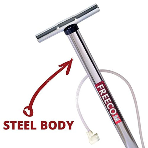 Image of Freecom Steel Air Pump for for Car, Bicycles, Scooters, Balls, Bikes etc (Multicolor)