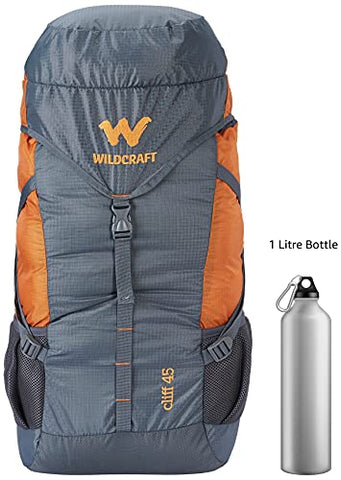 Image of Wildcraft 45 Ltrs Grey and Orange Rucksack (8903338073864), Large