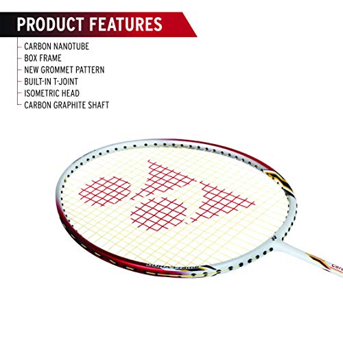 Yonex Carbonex 8000 Plus Graphite Badminton Racquet with free Full Cover & Yonex Etech 902 Pack of 5 Badminton Grips