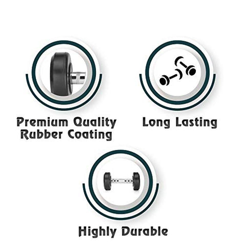 Image of Klikfit Rubber Dumbbells, 2.5 KG (Black) (2.5kg x 2pcs)