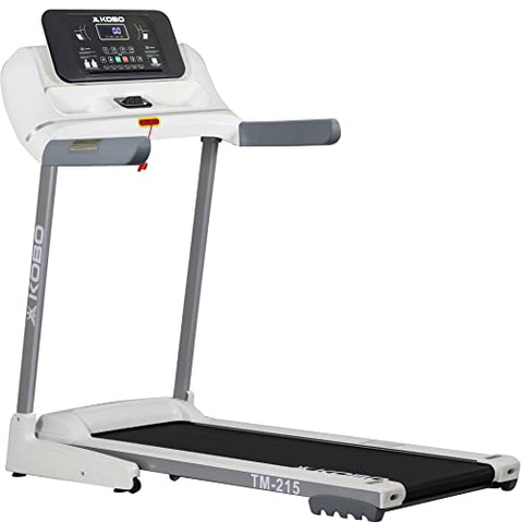 Image of Kobo TM-215 Stainless-Steel 2.5 HP - 5 HP Peak DC Motorised Treadmill for Home Use with Bluetooth Connectivity APP, Free Installation Assistance (White)
