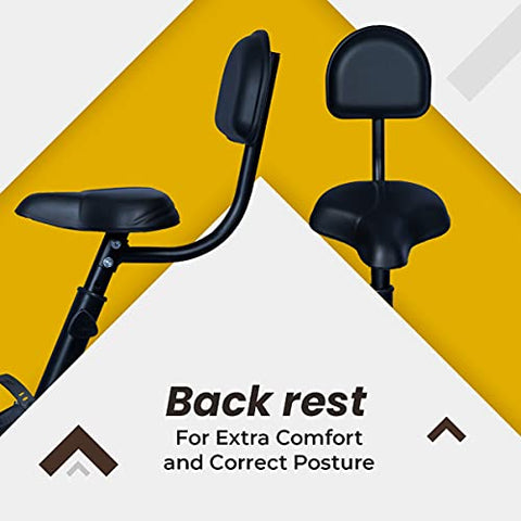 Image of INALSA Air Bike Exercise Cycle Indoor Bike | Cardio Home Workout | Multi Position Handle Grip | Height Adjustable Seat | Cushioned Back Rest | Digital Display | (Black) (FFAB-01R) FITTYFY Range
