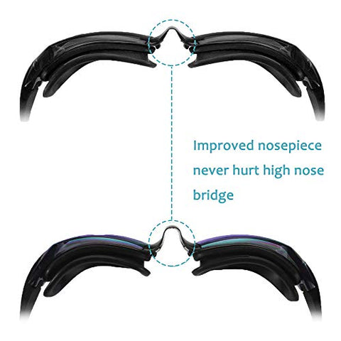 Image of AEGEND Mirrored Swimming Goggles 2.0 No Leaking Anti Fog UV Protection Triathlon Swim Goggles Mirrored Coated with Free Protection Case for Adult Men Women Youth Kids Child, Black