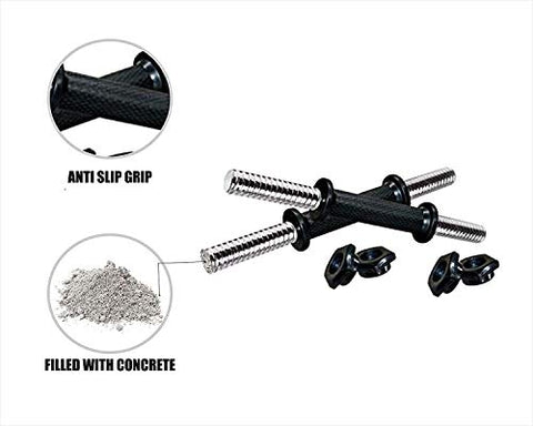 Image of NST Fitness Black 2 kg Adjustable PVC Dumbbell (1 kg X 4) with 14 Inch Dumbbell Rod Plastic Grip for Home Exercise for Men and Women