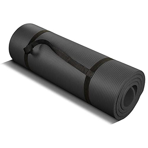 Image of Yoga Mat - 13MM Thick High Density NBR Eco Friendly Non Slip Exercise & Fitness Mat for Mens and Women All Types of Yoga, Pilates Funko Pop! Keychain (72"inch x 24" inchx 13mm) (12MM, Black)