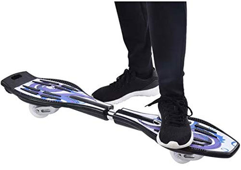 Image of Toyify Alloy Heavy Duty Two Wheel Flash Colorful Lights on Wheels Skate Board for Unisex (Gold, Blue, 33”x 8” x 9)