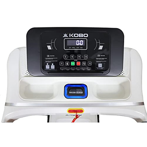 Image of Kobo TM-215 Stainless-Steel 2.5 HP - 5 HP Peak DC Motorised Treadmill for Home Use with Bluetooth Connectivity APP, Free Installation Assistance (White)