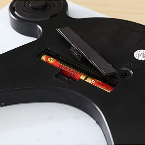 Image of VELLURA SALES® Personal Digital Bathroom Weighing Scale glass weight Machine for body weight measurement (8mm White Round Weighing machine) (180 KG, BLACK GLASS)