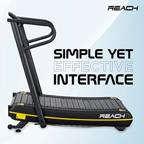 Image of Reach NM-200 Curved Manual Treadmill for Home Gym | Fitness Equipment for Walking, Jogging & Running | Cardio Exercise Gym Machine for Full Body Workout | 150kgs Max User Weight