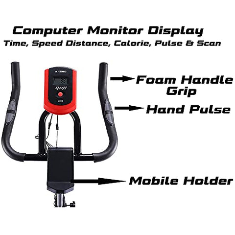 Image of Kobo SB-5 Steel Exercise Spin Bike, Black