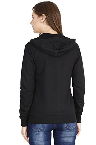 Image of FLEXIMAA Women's Cotton Hooded Hoodie (whooblack7c-s_Black_Small)