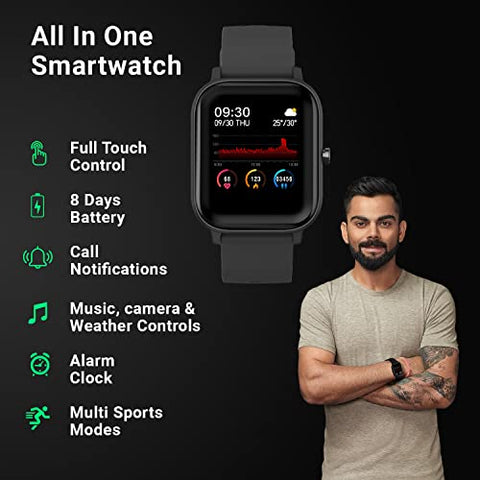 Image of Fire-Boltt SpO2 Full Touch 1.4 inch Smart Watch 400 Nits Peak Brightness Metal Body 8 Days Battery Life with 24*7 Heart Rate monitoring IPX7 with Blood Oxygen, Fitness, Sports & Sleep Tracking (Black)