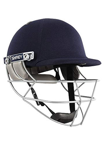 Image of Shrey Match Mild Steel Visor Cricket Helmet, Men's Large (Navy Blue)
