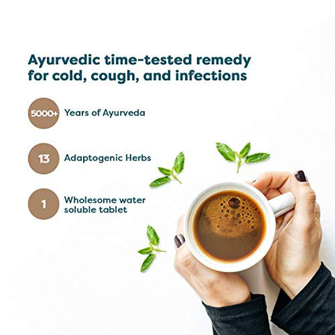 Image of Wellbeing Nutrition Grandma's Kadha - Ayush Kwath Immunity Booster | Ayurvedic Kadha for Immunity, Cold, Cough, Sore Throat & Congestion |Immunity Boosters for Adults (15 Effervescent Tablets)