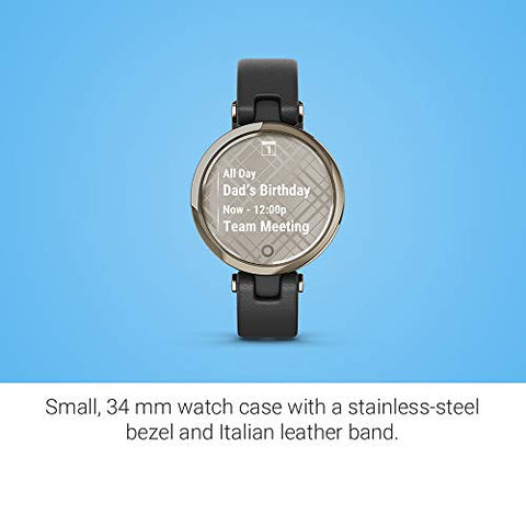 Image of Garmin Women's Smartwatch Lily - Creamgold Black Leather