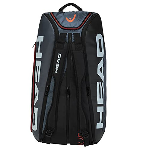 Image of HEAD Tour Team 12R Monstercombi Professional Tournament Tennis Kit Bag (Compartments: Three | Capacity: 12 Racquets | Ventilated Shoe Compartment | Colour : Black/Grey |