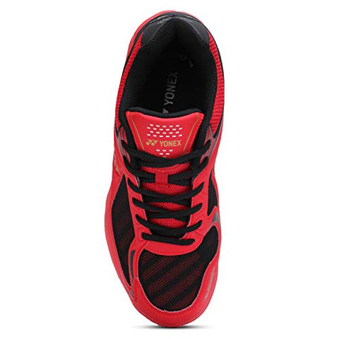 Image of Yonex Hydro Force 5 Badminton Shoes | Ideal for Badminton,Squash,Table Tennis,Volleyball | Non-marking sole | TRU Cushion | TRU Shape |RED BLACK GOLD |UK 8