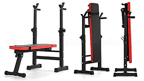 Image of KOBO ADJUSTABLE HOME GYM WEIGHT BENCH PRESS EXERCISE EQUIPMENT SEAT SQUAT STAND DIP