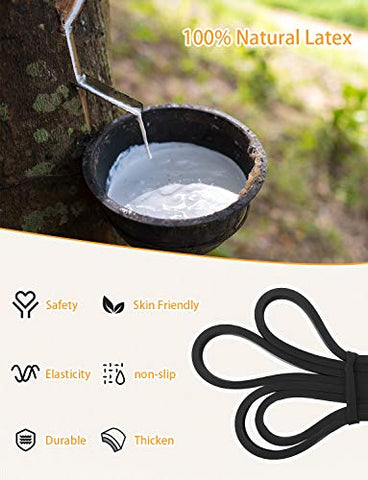 Image of YISSVIC Resistance Band for Workout 35-85LBS Pull Up Band with Door Anchor Carry Pouch for Men Women Exercise Heavy Weight - Black, 2080x32x4.5mm