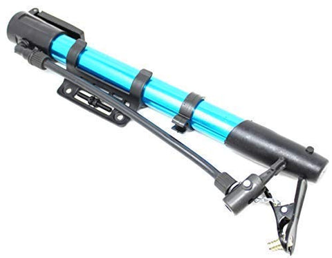 Image of Tusig Bicycle Floor Pump, Cycle Mini Air Pump, Plastic, Multi-Colour (Horizontal Pump)