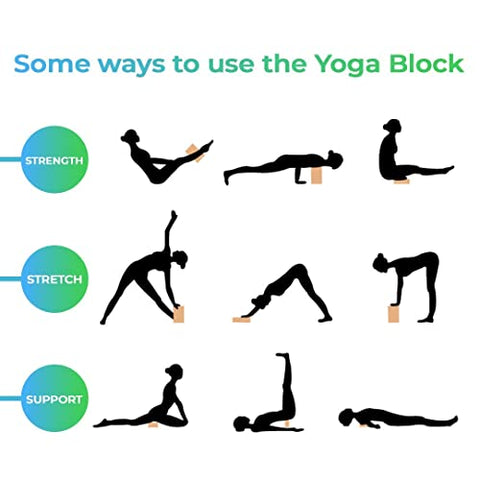 Image of LEVIOSA Cork Yoga Block, 9 x 5 x 3 Inch , Brown