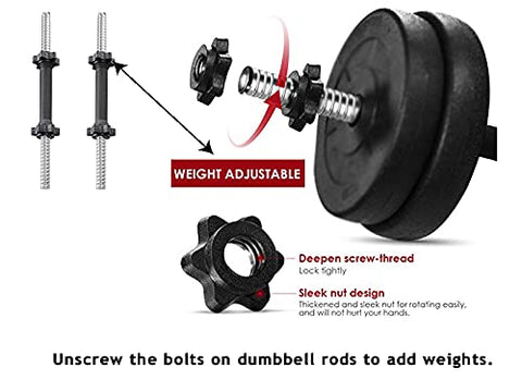 Image of Protoner 10kg Adjustable Dumbbells with String Bag